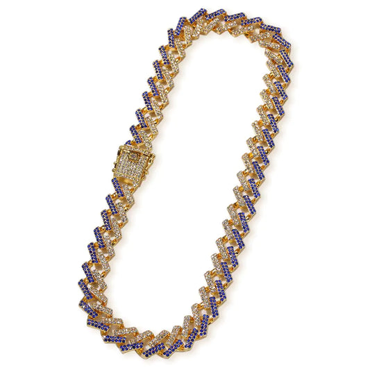 15mm Cuban Link Chain with Diamond Design